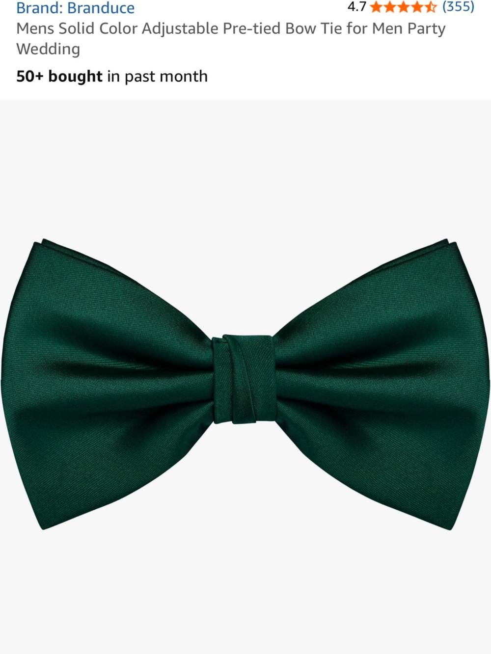 Men's Emerald Green Pre-Tied Bow Tie worn once